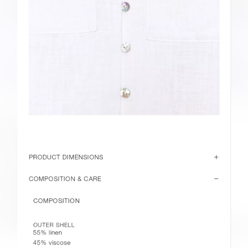 Zara Linen Midi White Button-Down Tunic Shirt Dresss Sz-M - Picture 10 of 10